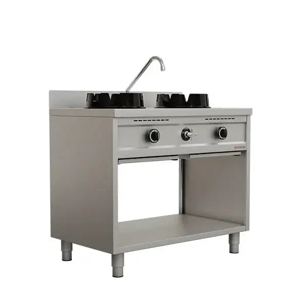 Sobë wok me gaz – 1000x600x850/900 mm - 2×15 kW – 2 zona gatimi