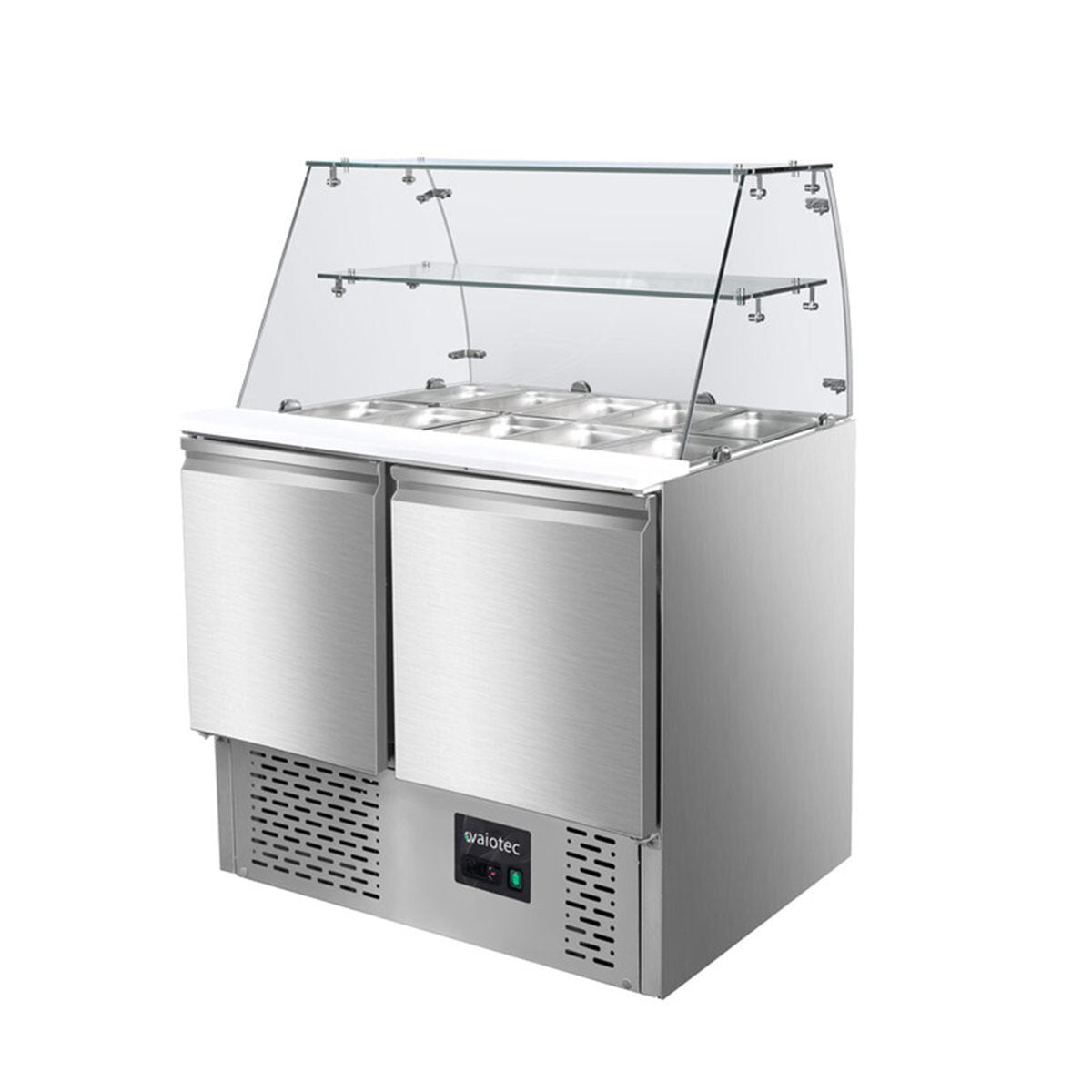 EASYLINE Saladette 700 / 2-fach mit eckigem Glasaufsatz