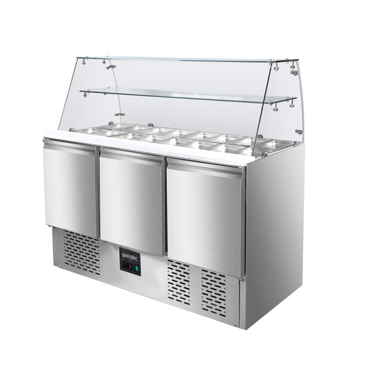 EASYLINE Saladette 700 / 3-fach mit eckigem Glasaufsatz