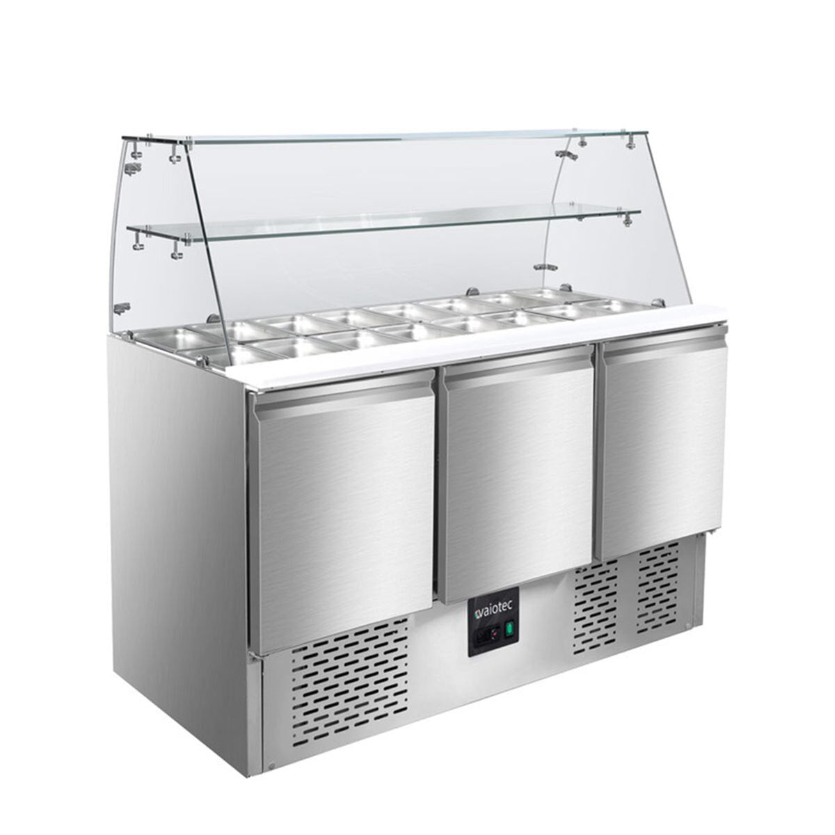 EASYLINE Saladette 700 / 3-fach mit eckigem Glasaufsatz