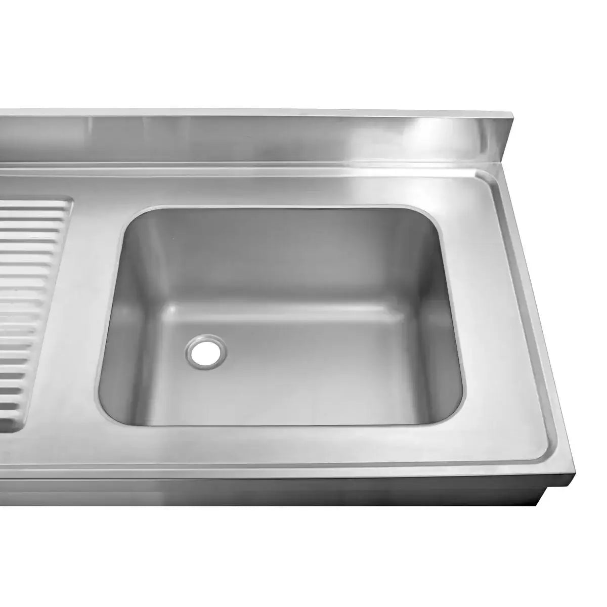 Edelstahl Spülbecken mit Abtropffläche für Gastronomie, Gastro-Bedarf24