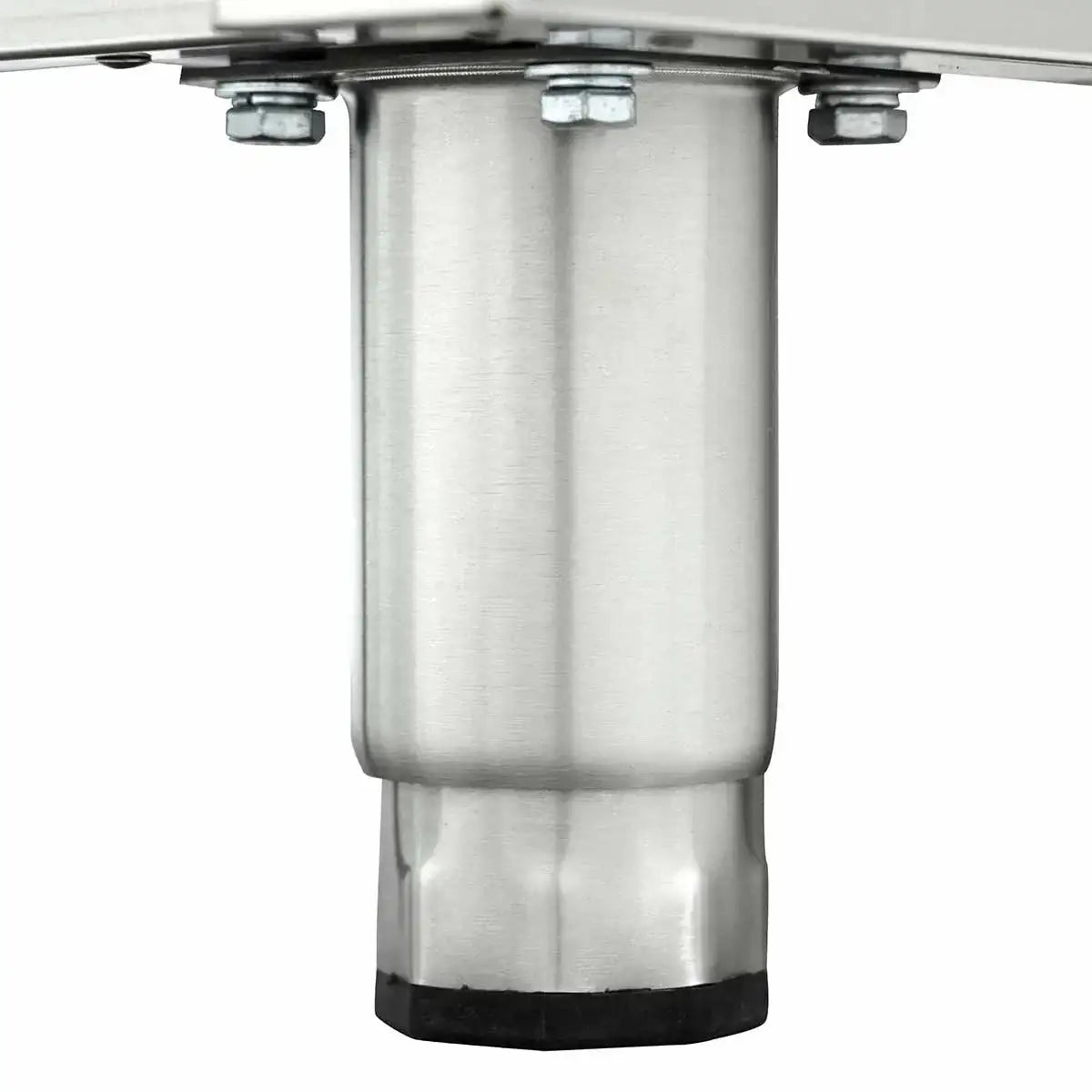 Edelstahlmöbelfuß mit Gummifuß für Gastronomie-Küchengeräte, Detailansicht