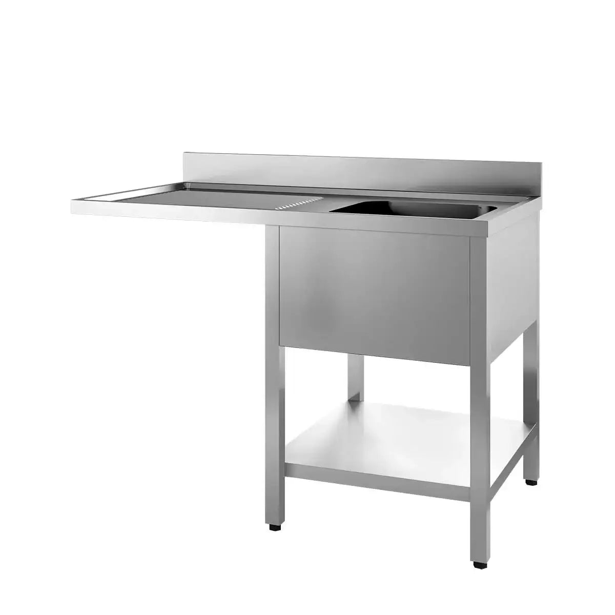Edelstahl Spültisch für Gastronomie, robust mit Ablage, ideal für Profiküchen