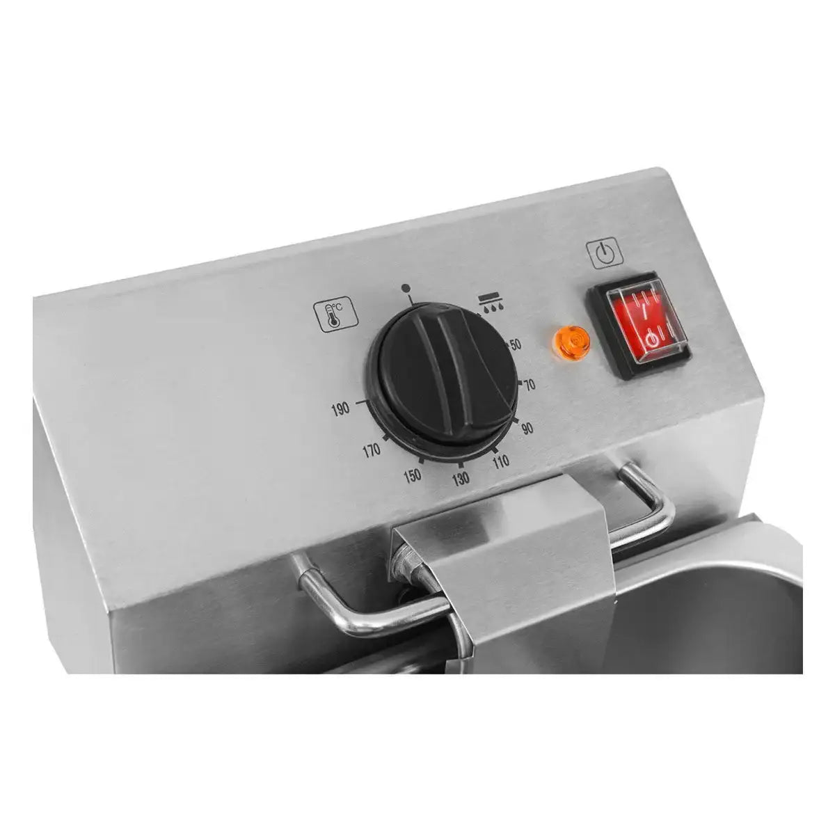 Edelstahl Fritteuse Thermostat Drehregler und Schalter, Gastronomiegerät von Gastro-Bedarf24