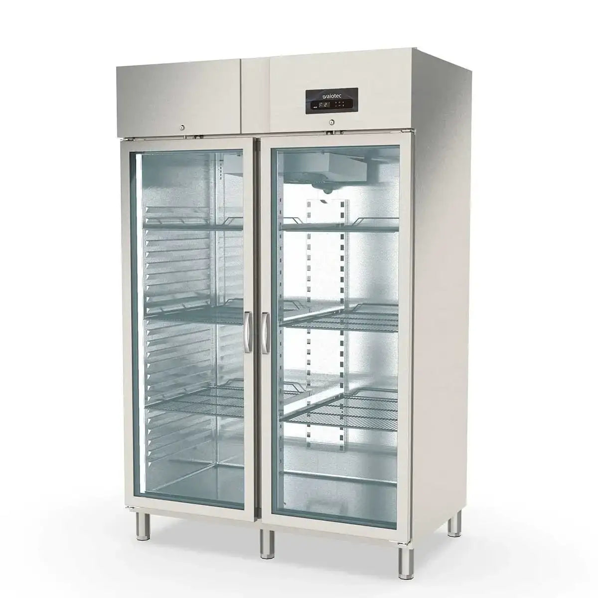 TOPLINE Kühlschrank / 2-türig GN 2/1 - Glas, 1350 x 850 mm