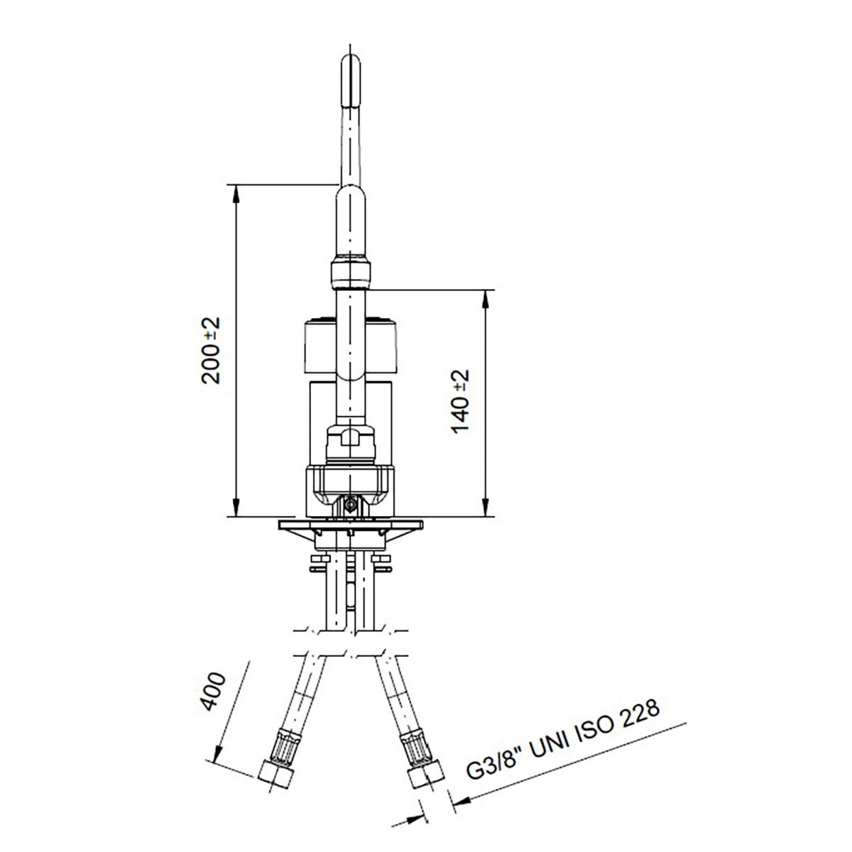 TOPLINE Mischbatterie mit Schwenkhahn & Einhebelmischer - Einloch