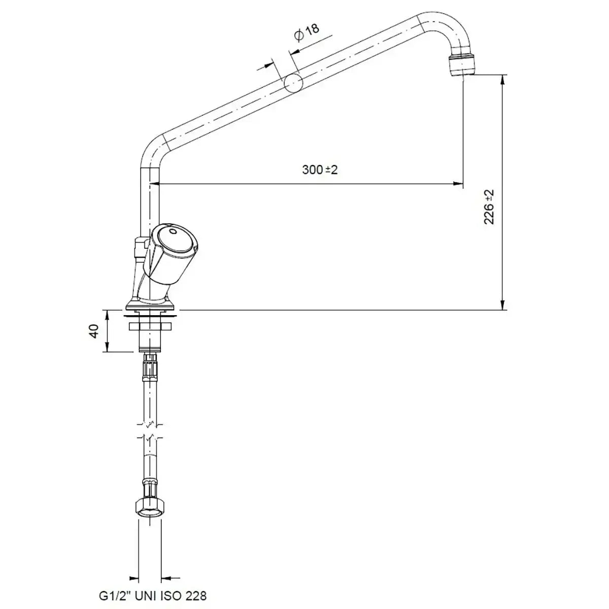 TOPLINE Mixer Faucet with Swivel Spout & 2 Mixing Valves - Single Hole