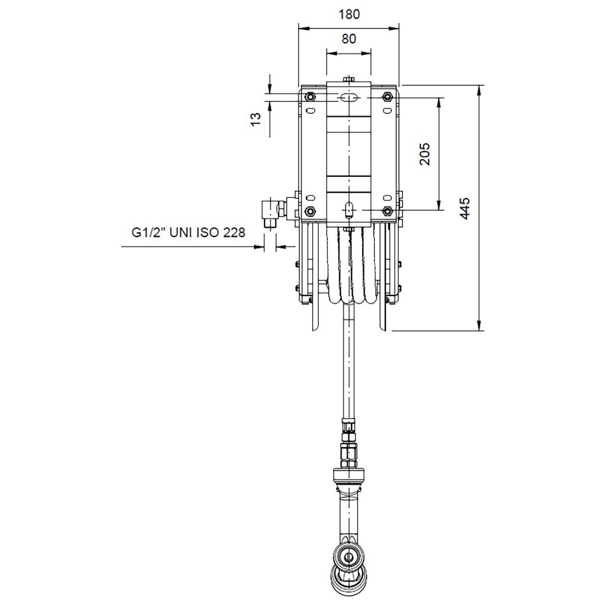 TOPLINE Schlauchaufroller mit Brause - 20 Meter