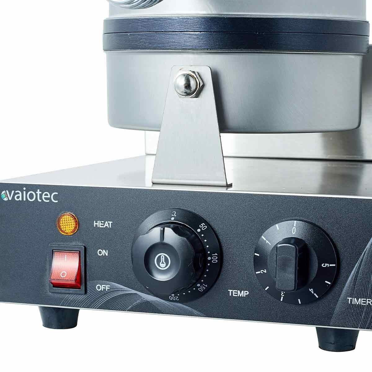 Detailansicht einer Vaiotec Edelstahl Gastronomie Teigmaschine mit Temperaturregler