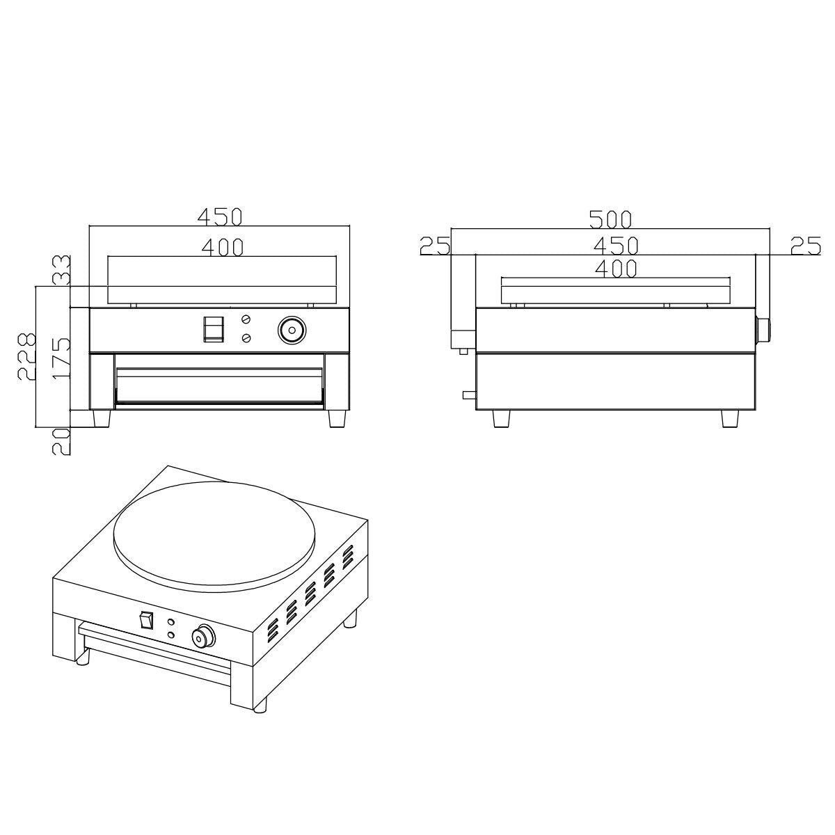 EASYLINE Elektro Crêpes Gerät 1 Platte