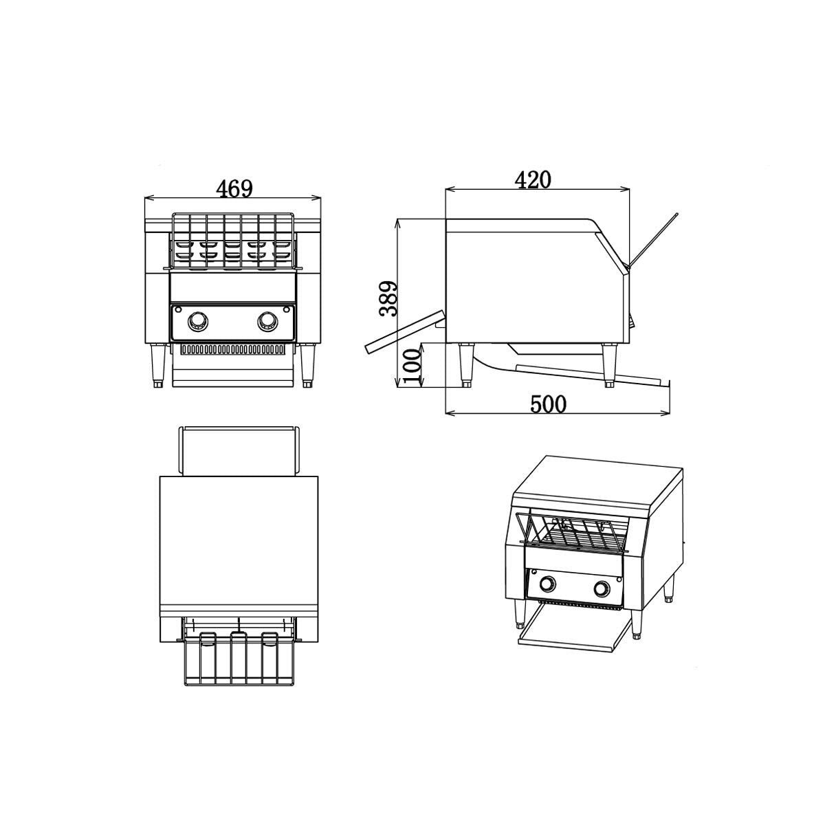 EASYLINE Elektro Durchlauftoaster, ca. 450-500 Stk. pro Stunde, 2,45 kW