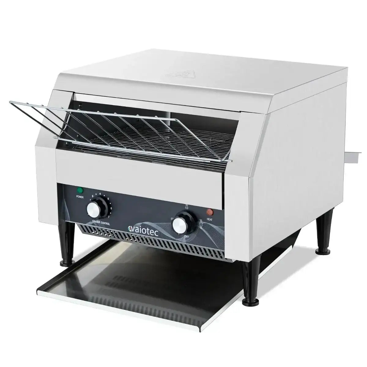 Gastro Kontaktgrill aus Edelstahl mit Gitter von vaiotec, ideal für Gastronomiebedarf