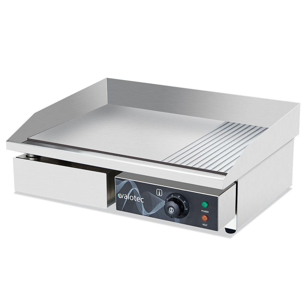 EASYLINE Elektro Grillplatte Breite 550 mm, Grillfläche 1/3 gerillt und 2/3 glatt