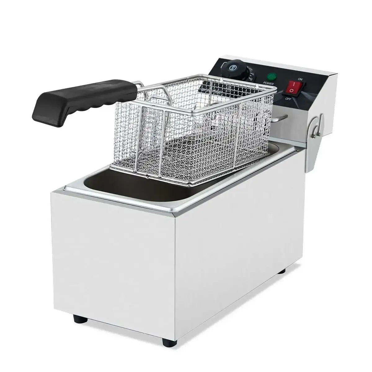 Edelstahl Fritteuse mit Korb für Gastronomie, Gastro-Bedarf24, professionelle Küchentechnik