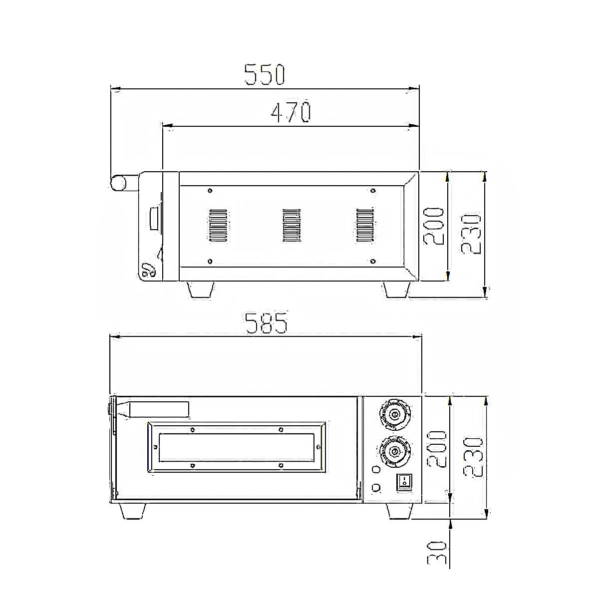 EASYLINE Elektro Pizzaofen mit 1 Backkammer