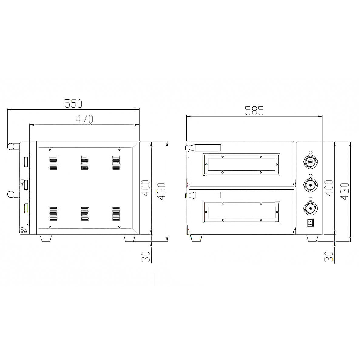 EASYLINE Elektro Pizzaofen mit 2 Backkammern