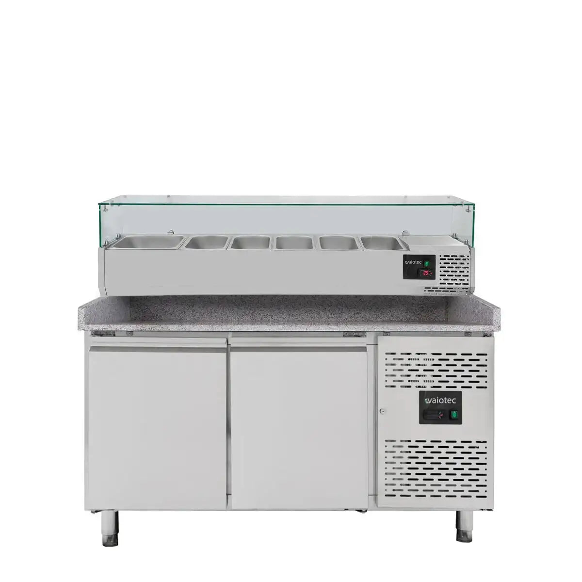EASYLINE Pizza Refrigerated Table 800 / 2-door "gray" incl. Cooling Attachment GN1/3