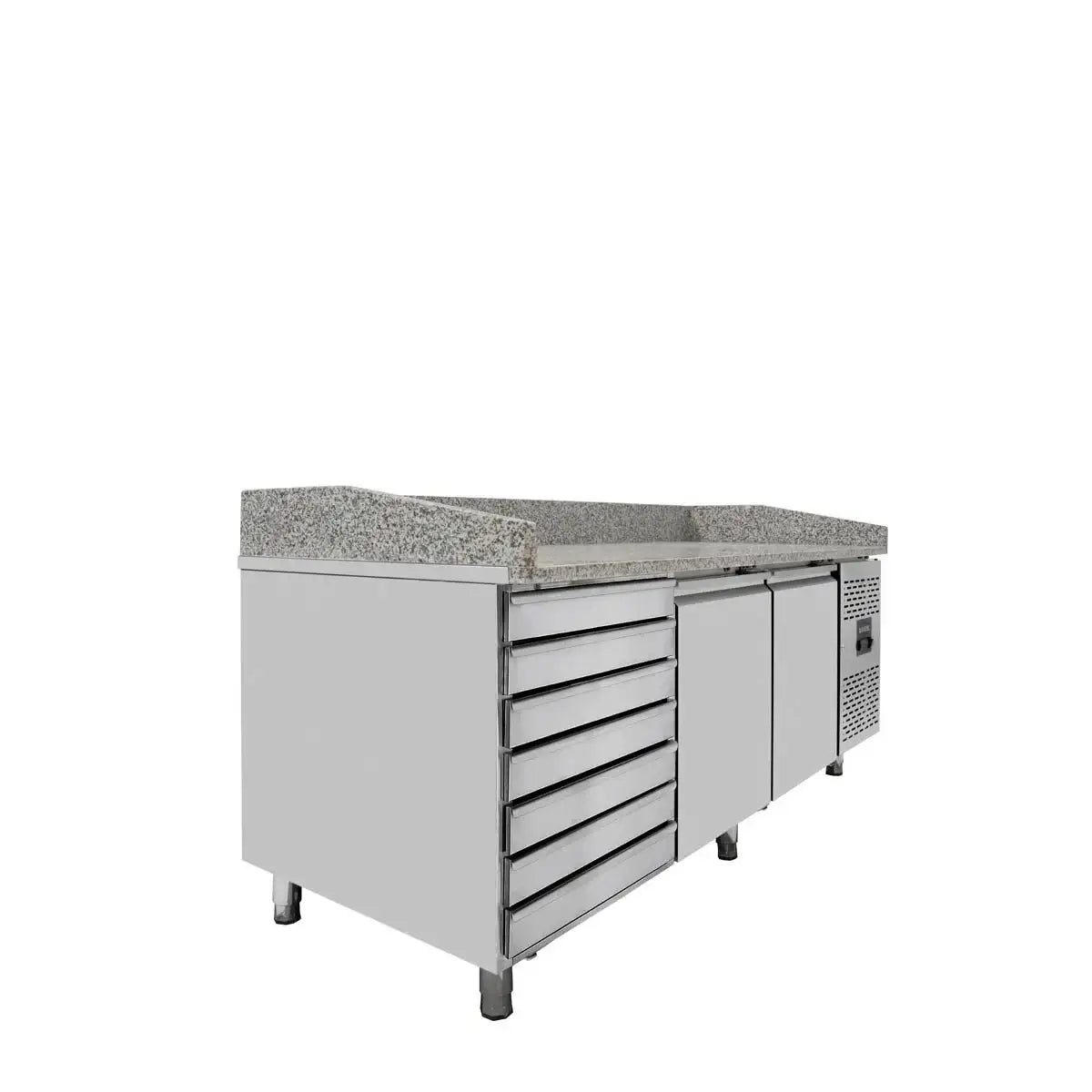 EASYLINE Pizza Refrigerated Table 800 / 2-door & 7 Drawers "gray" incl. Cooling Attachment GN1/3