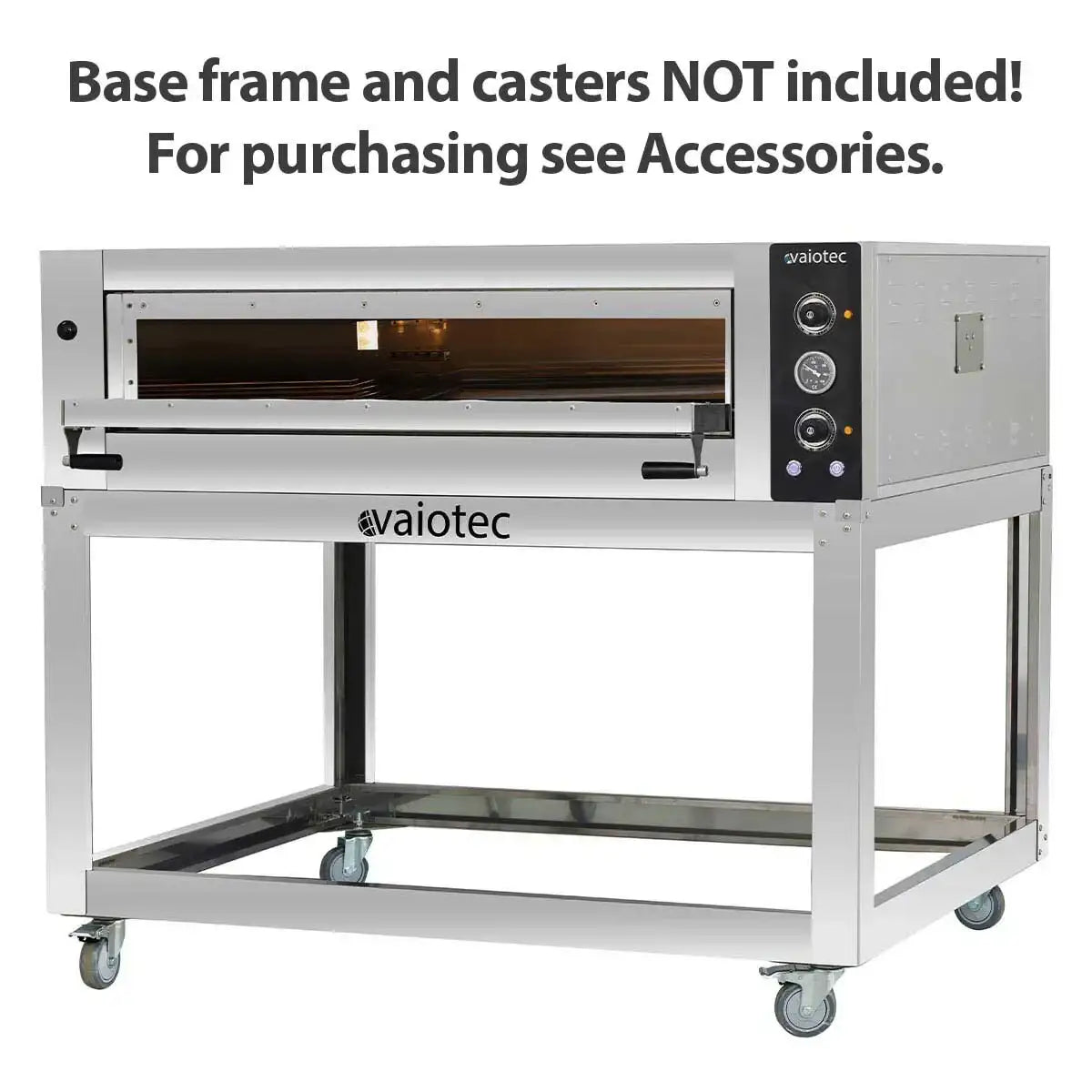 Gastro Pizzaofen aus Edelstahl von Vaiotec auf Rollwagen, Gastronomiegerät für Profiküchen