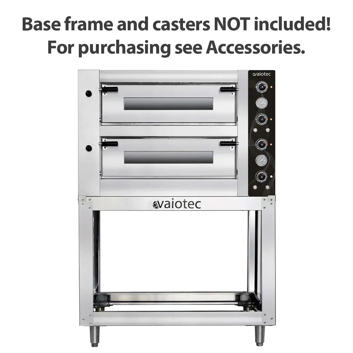 Edelstahl Pizzaofen von Vaiotec mit zwei Backkammern, professionell für Gastronomieküchen