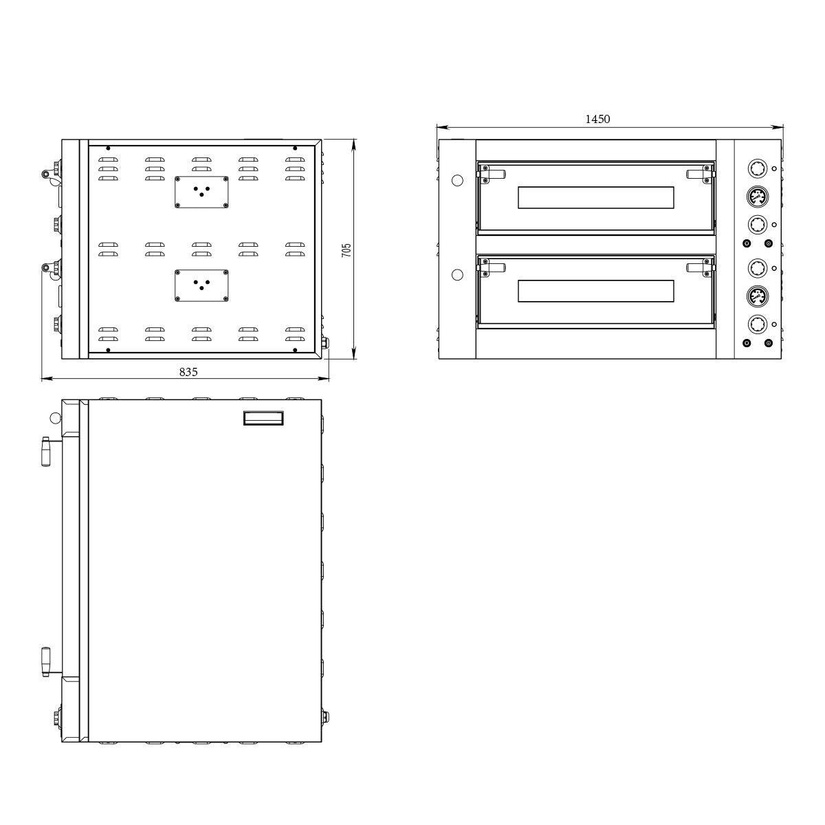 TOPLINE elektrikli pizza fırını 6+6 x 34 cm (geniş versiyon)