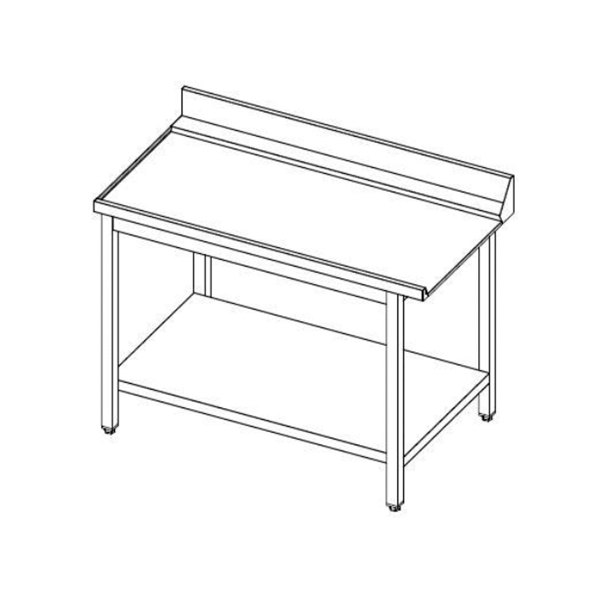 TOPLINE Ablauftisch 700, mit Aufkantung, Anbauseite links B:600