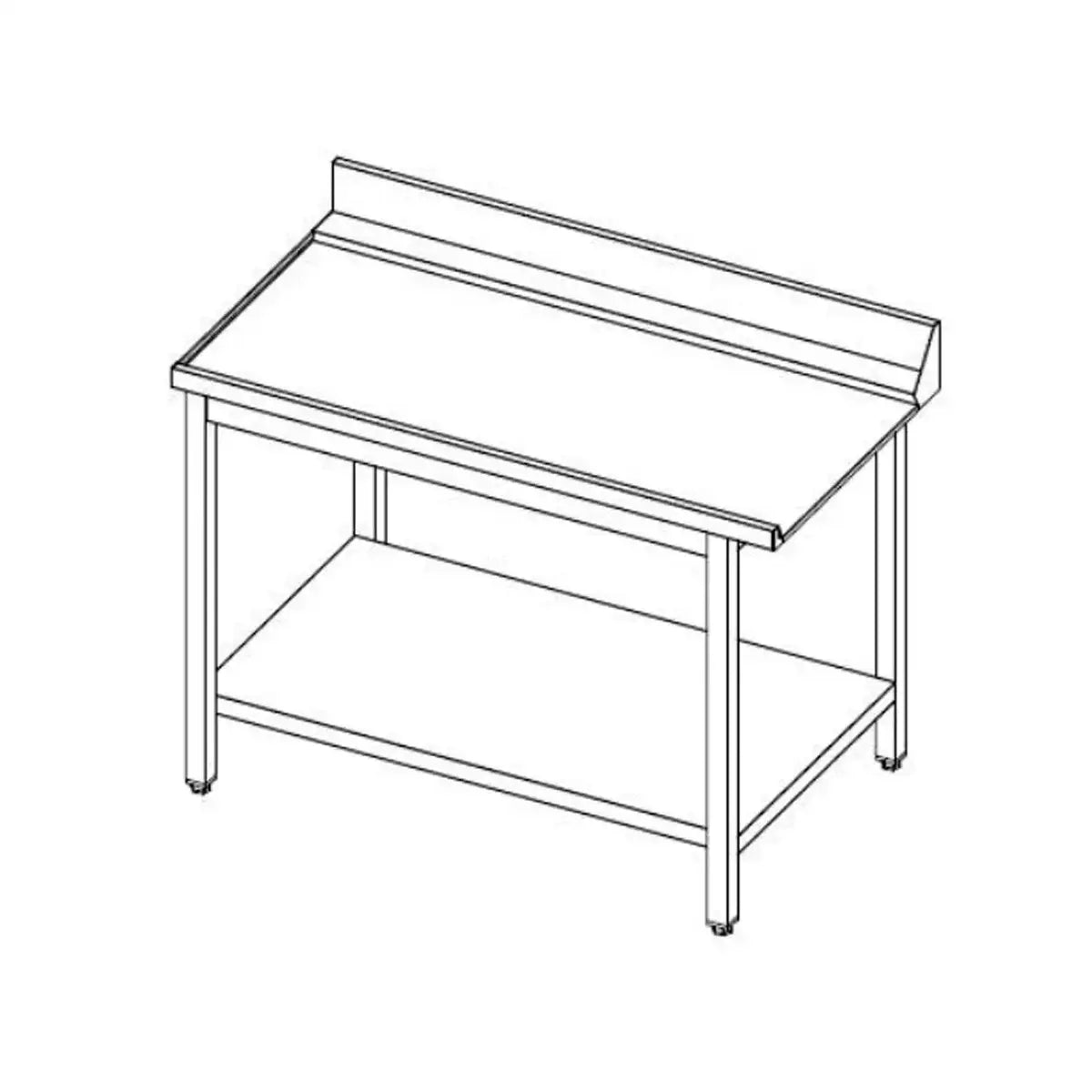 TOPLINE Ablauftisch 700, mit Aufkantung, Anbauseite links B:600