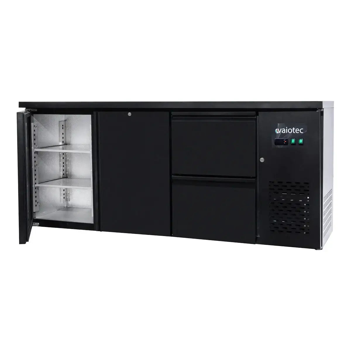 EASYLINE Barkühltisch schwarz / 2 Türen & 2 Schubladen - 425 l