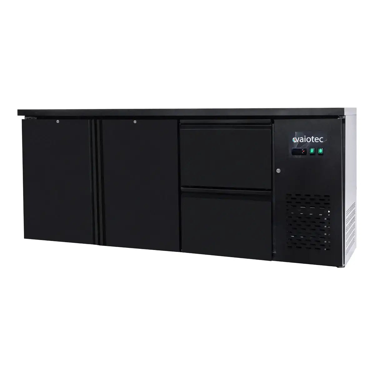 EASYLINE Barkühltisch schwarz / 2 Türen & 2 Schubladen - 425 l