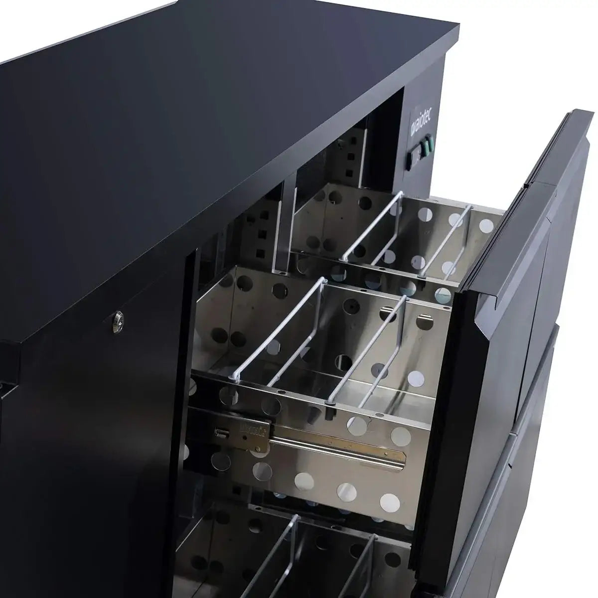EASYLINE Barkühltisch schwarz / 1 Tür & 4 Schubladen - 425 l