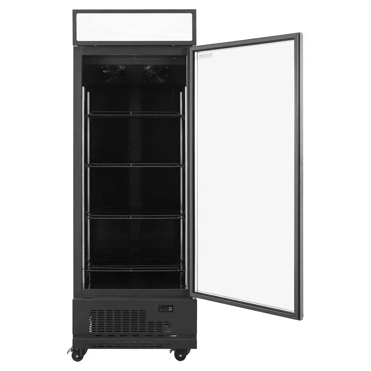 Gastro Kühlschrank mit Glastür und vier Ablagen, ideal für Gastronomiebedarf