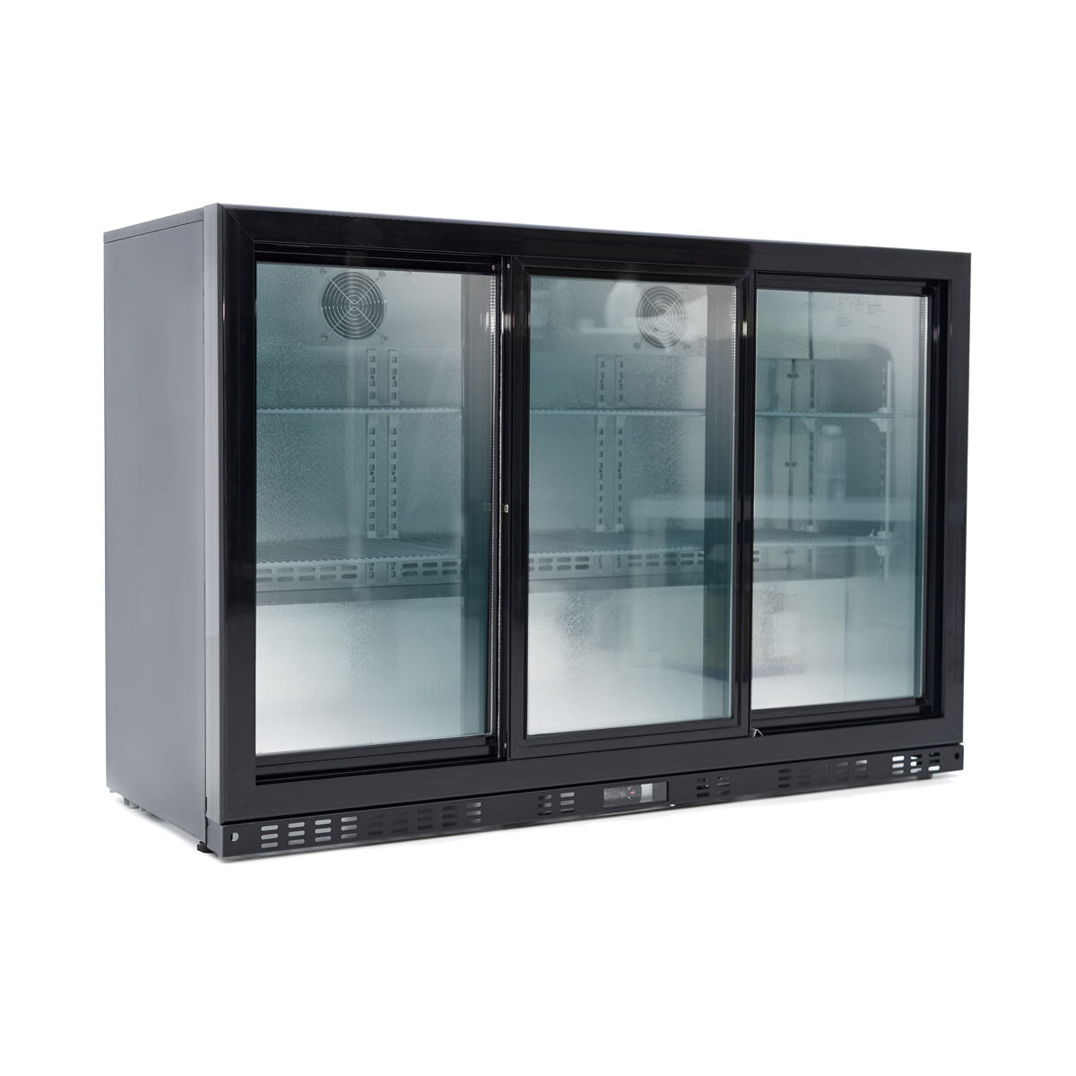 EASYLINE Barkühlschrank 520 schwarz / 3 Glasschiebetüren, Höhe 900 mm