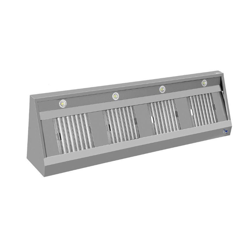 Wandhaube - 2200x700x400 mm - mit Filter und Lampe