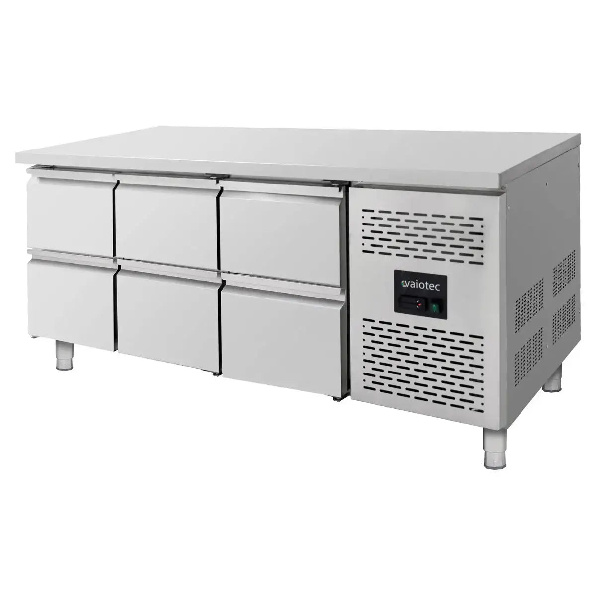 Edelstahl Kühltisch mit sechs Schubladen für Gastronomie von Gastro-Bedarf24