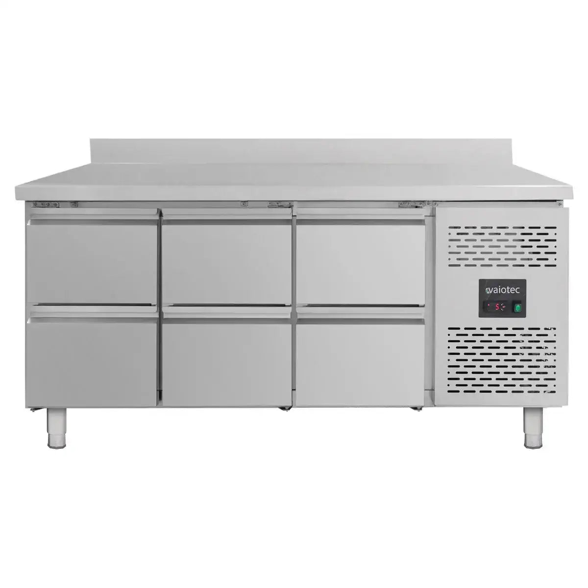 Edelstahl Kühltheke mit sechs Schubladen für Gastronomie, robuste Gastro-Küchenausstattung