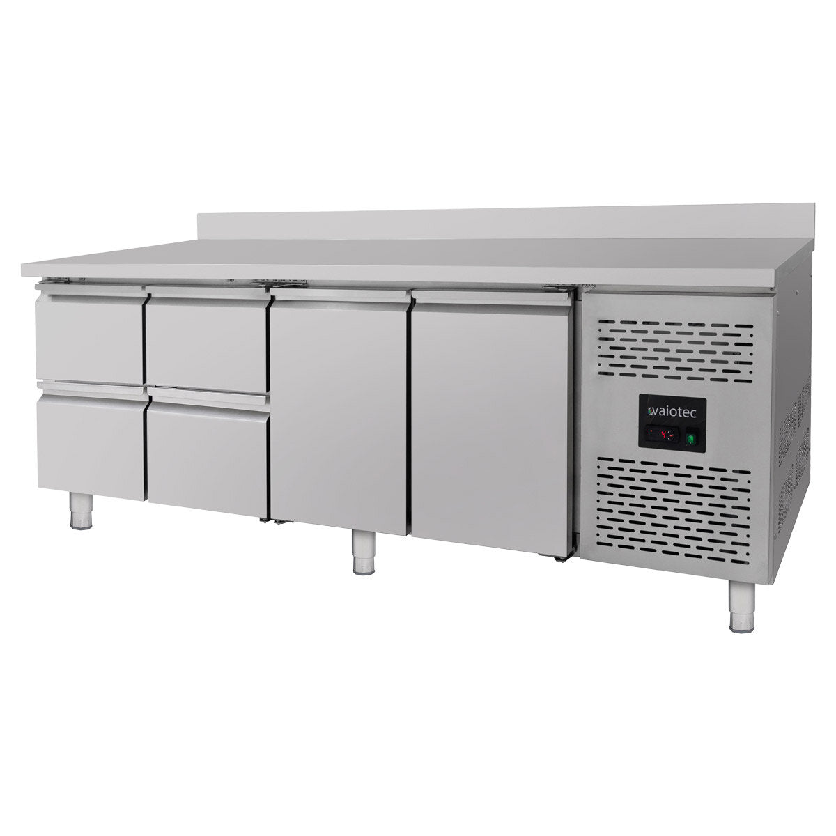 EASYLINE Kühltisch 700 / 2 Türen & 4 Schubladen inkl. Aufkantung - Monoblock