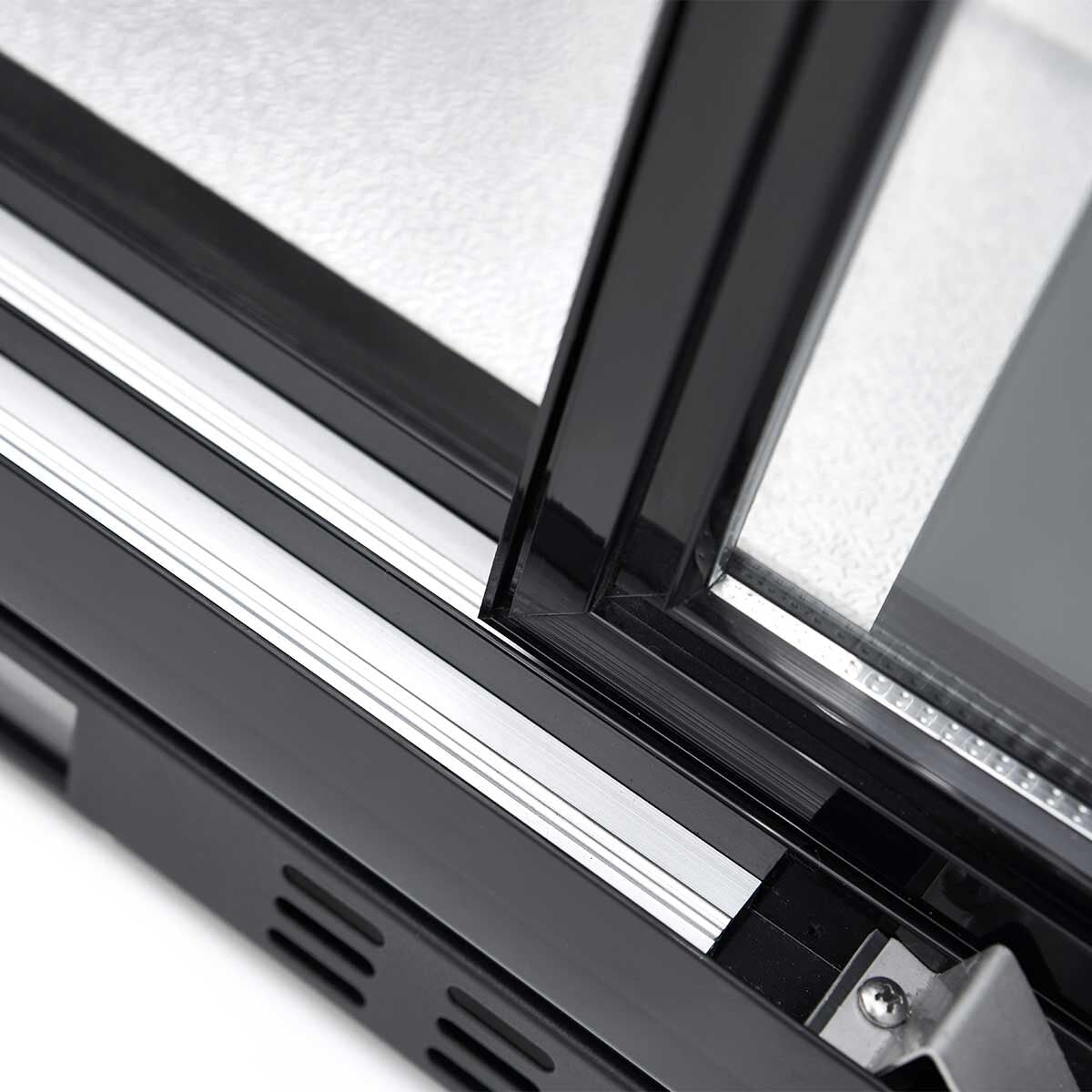 EASYLINE Barkühlschrank 520 schwarz / 2 Glasschiebetüren, Höhe 840 mm