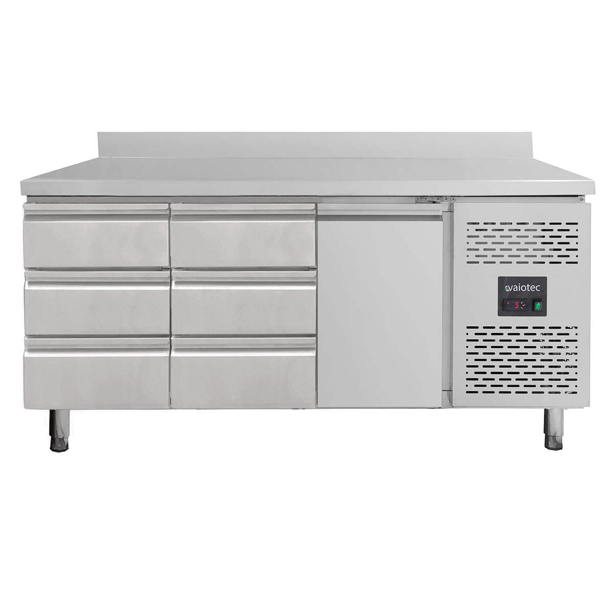 EASYLINE Kühltisch 700 / 1 Tür & 6 Schubladen links/mitte inkl. Aufkantung - Monoblock