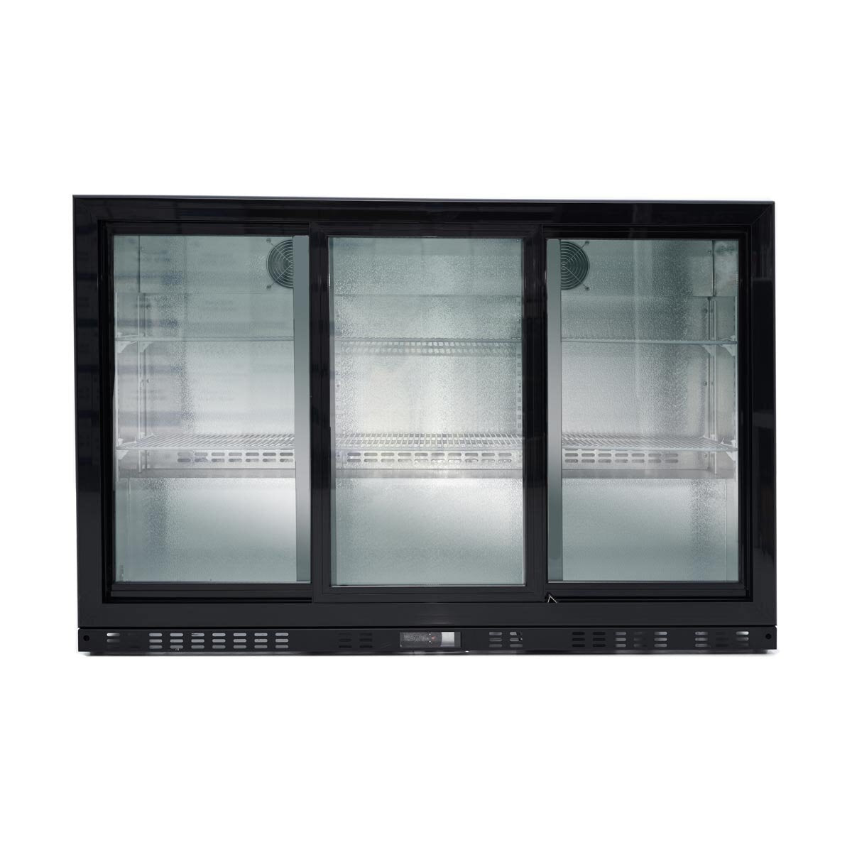 EASYLINE Barkühlschrank 520 schwarz / 3 Glasschiebetüren, Höhe 840 mm