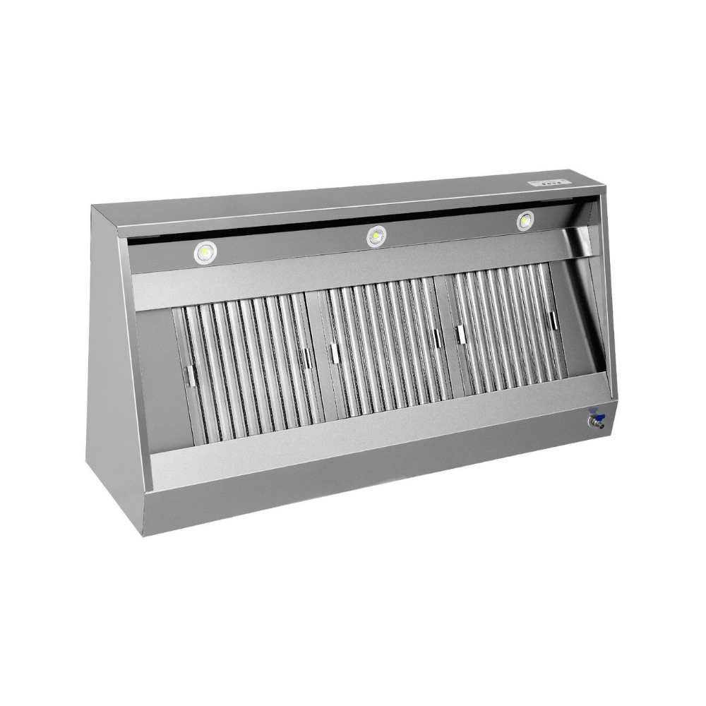 Duvar tipi davlumbaz - G1200xD950xY520 - motorlu, kumandalı, filtre ve lambalı