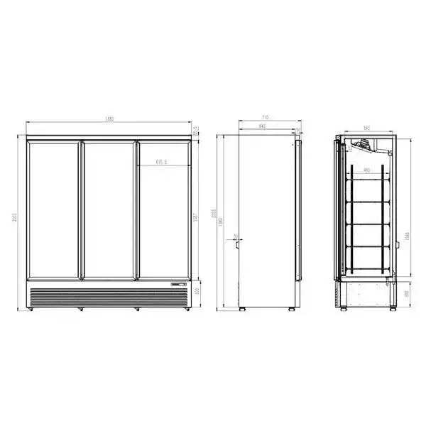 Kühlschrank 3 Glastüren – 1530L