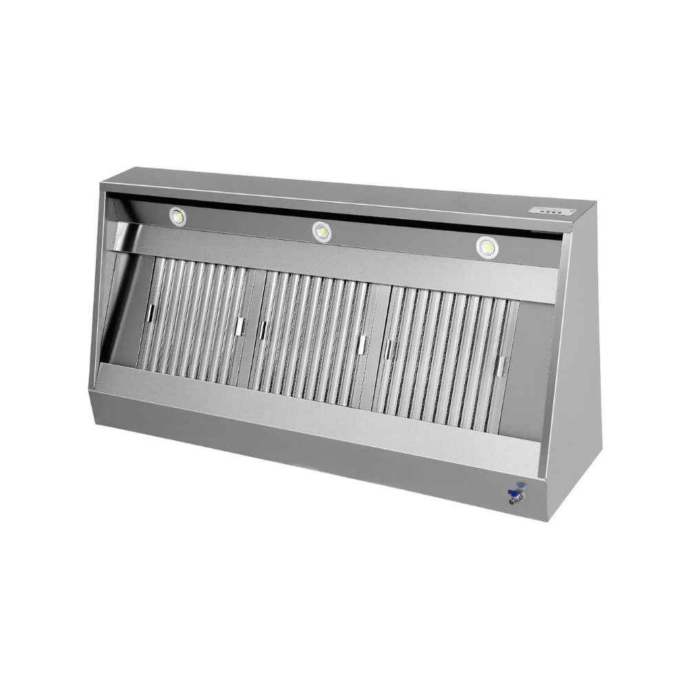 Duvar tipi davlumbaz - G1200xD950xY520 - motorlu, kumandalı, filtre ve lambalı