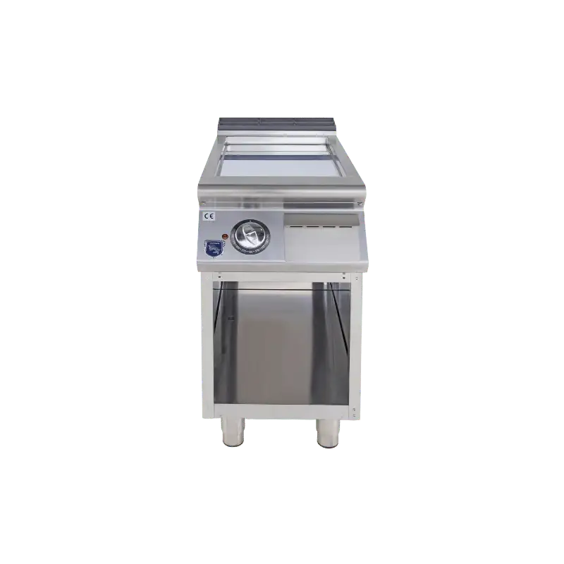 VIRTUS - Elektro Grillplatte mit offener Unterbau - Verchromt - 5,4 kW - 400x730x870 mm