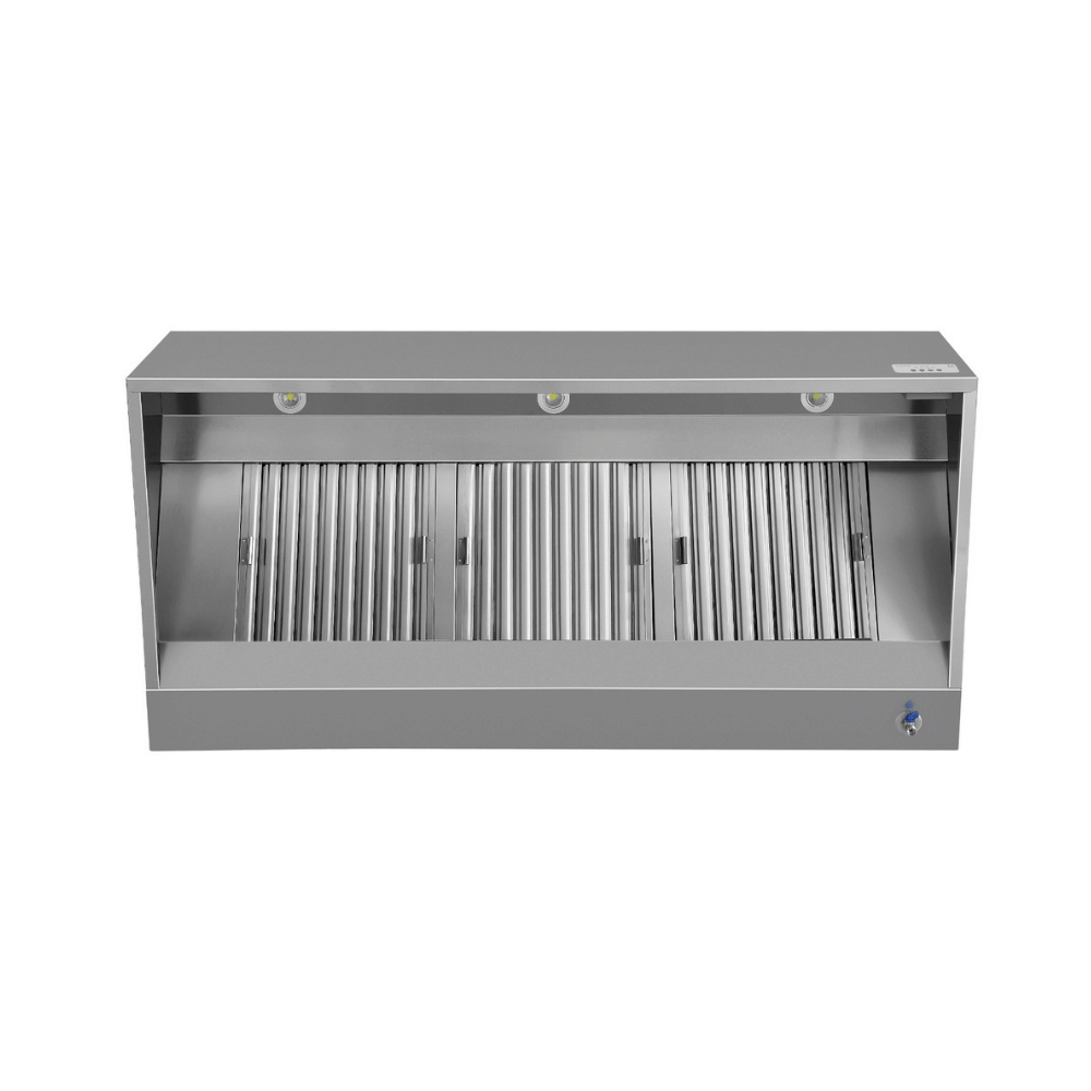 Kutu tipi davlumbaz - G1200xD950xY520 - motorlu, kumandalı, filtreli ve lambalı