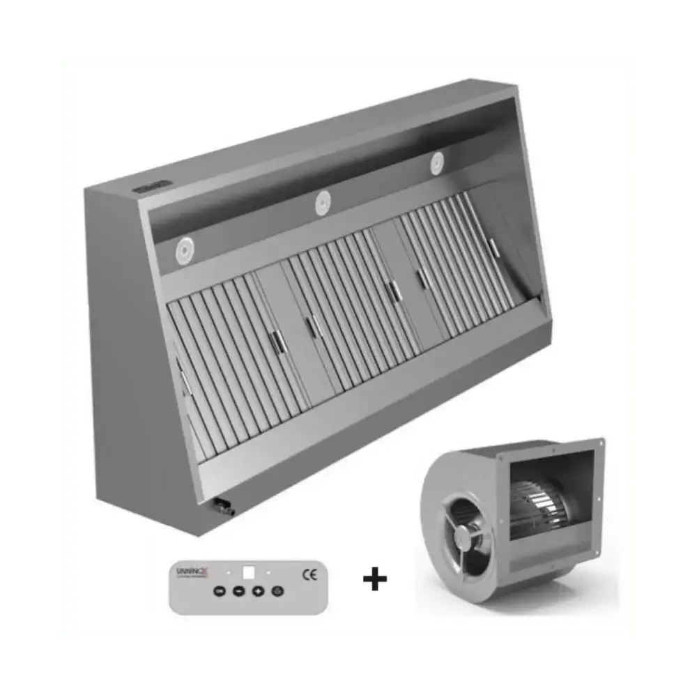 Duvara monte davlumbaz - G2500xD950xY520 - motor, kumanda, filtre ve lamba dahil