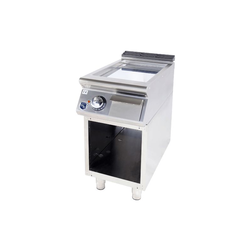 VIRTUS - Elektro Grillplatte mit offener Unterbau - Verchromt - 5,4 kW - 400x730x870 mm