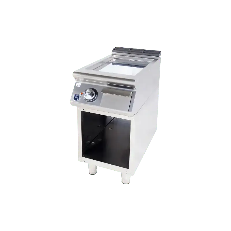 VIRTUS - Elektro Grillplatte mit offener Unterbau - Verchromt - 5,4 kW - 400x730x870 mm