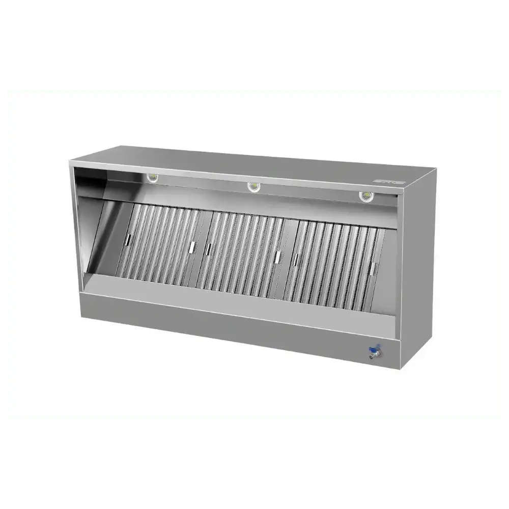 Kutu davlumbaz - G1500xD950xY520 - motorlu, kumandalı, filtreli & lambalı