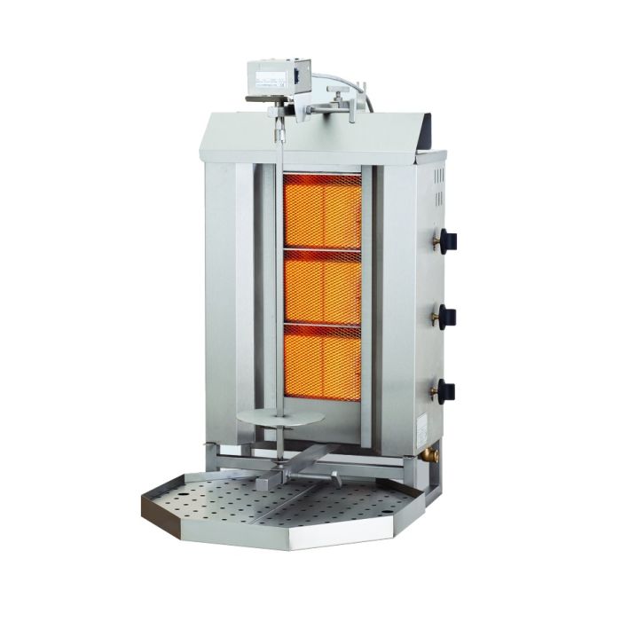 Gas Dönergrill - 3 Brenner - 9,7 kW - 515x550x960 mm
