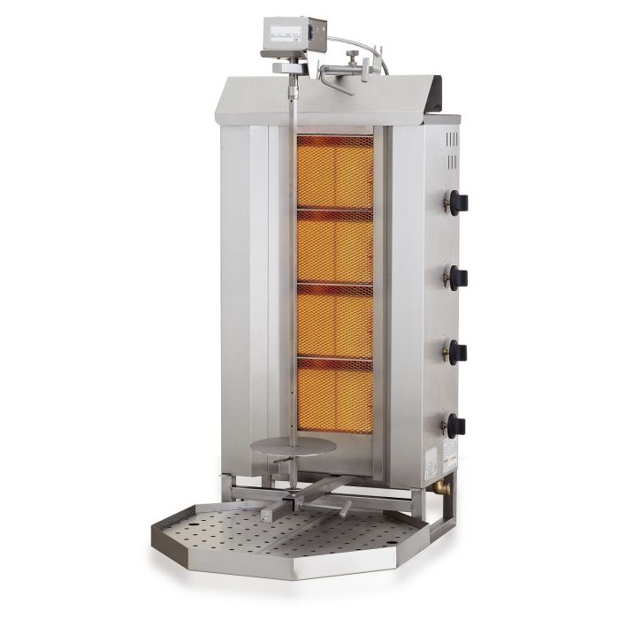 Gas Dönergrill - 4 Brenner - 12,9 kW - 515x550x1120 mm